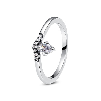 925 Sterling Silver Love Heart Crown Ring – Rose Gold Engagement Jewelry