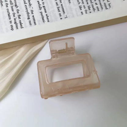 Small Square Acrylic Hair Claw Clip – Colorful Elegant Barrette for Women & Girls