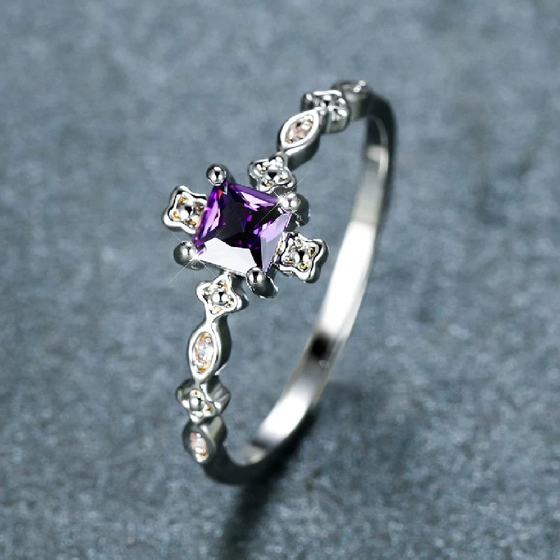 Fashion Ring 925 Silver Jewelry with Obsidian Zircon Gemstone Finger Rings Accessories for Women Wedding Party Gifts Wholesale