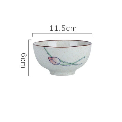 4.5-Inch Japanese Retro Ceramic Rice Bowl – Household Soup & Eating Dish