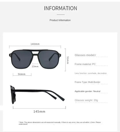 Vintage Oversized Square Sunglasses – UV400 Retro Shades for Men & Women