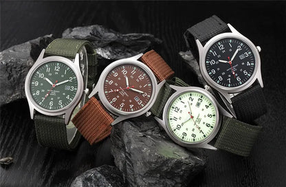 1pc / lot Cheap Watches For Men Fashion Nylon Band Military Army Sports Date Quartz Watch Erkek Barato Saat Reloj Hombre Black - BeeTrendyShop.COM