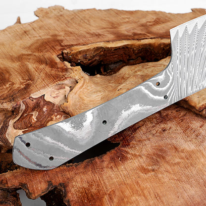 Japanese Damascus Chef Knife Blank – 8-Inch Full Tang Heat Treated DIY Knife Making Material