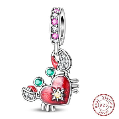 925 Sterling Silver Red Wine, Chili & Dumbbell Charm Bead – Fun DIY Jewelry