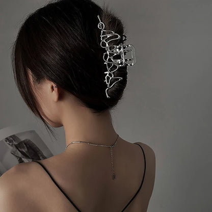 Large Metal Hair Claw Clip – Punk & Vintage Style Barrette for Women