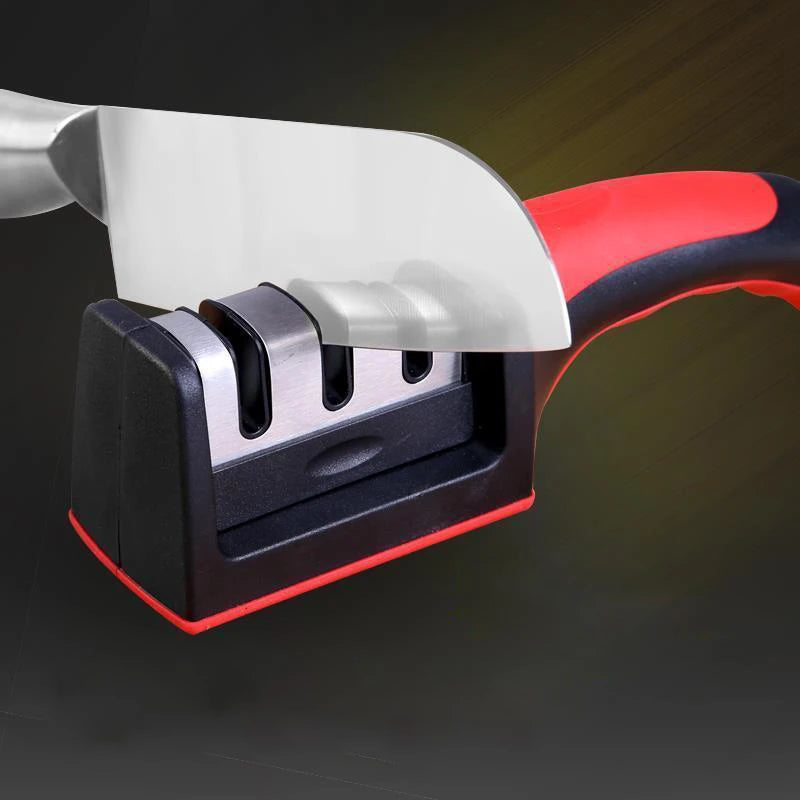 Handheld 3-Stage Knife Sharpener – Multi-Function Quick Sharpening Tool with Non-Slip Base