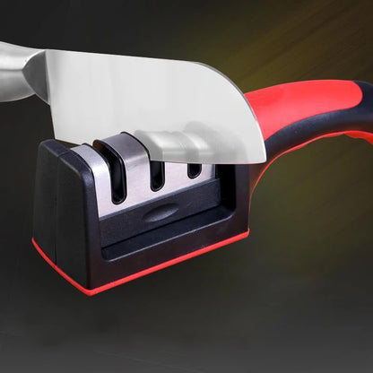 Handheld 3-Stage Knife Sharpener – Multi-Function Quick Sharpening Tool with Non-Slip Base