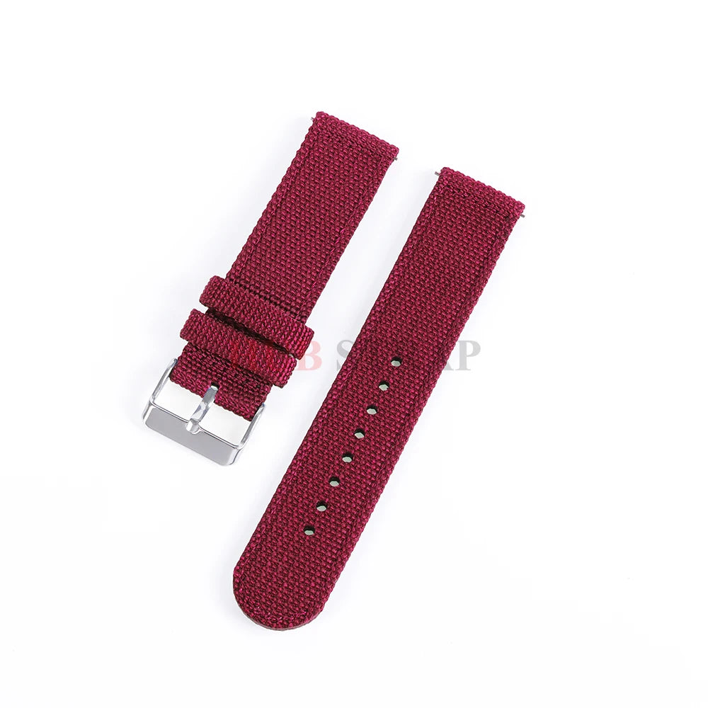 Nylon Canvas Watch Band Woven Soft Belt Universal Bracelet for Men Women Sport Military Universal  Wristband 18mm 20mm 22mm 24mm - BeeTrendyShop.COM