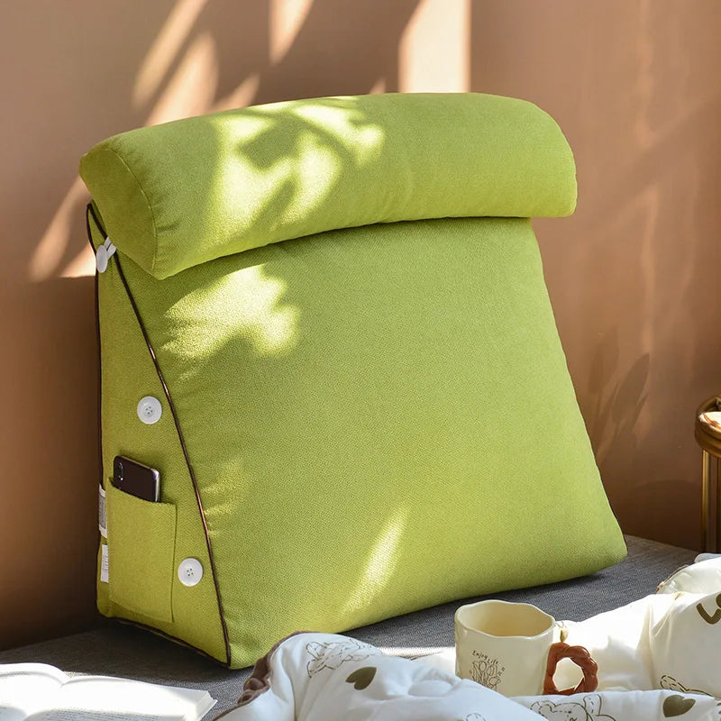Tatami Triangle Bedhead Backrest Cushion 45 & 60cm – Soft Neck & Waist Support for Sofa & Bed