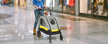 Premium 4-Wheel Dog Stroller - Foldable Pet Jogger for All-Size Dogs - BeeTrendyShop.COM