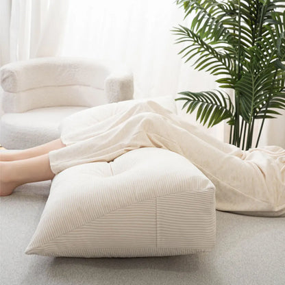 Corduroy Wedge Triangle Headboard Bolster Pillow 100x40x12cm – Back Support Reading Cushion with Side Pockets