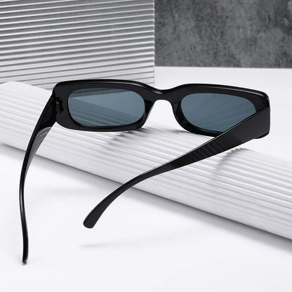 Small Rectangle Sunglasses – Retro Black UV400 for Driving & Fishing