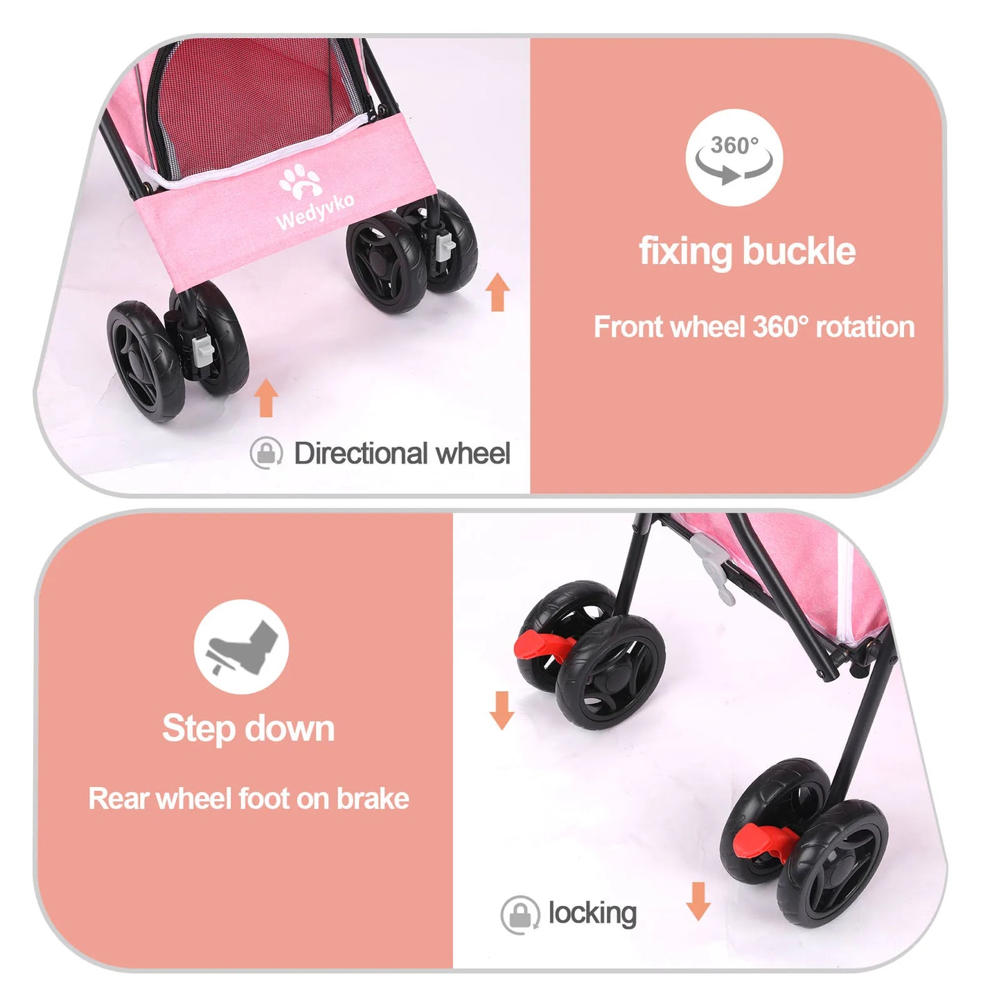 Portable Pet Stroller - Breathable Carrier for Small Dogs & Cats