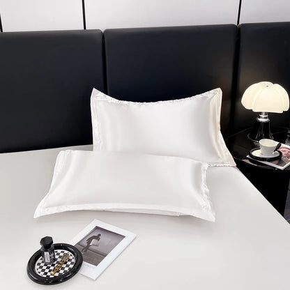 Hotel Luxury Satin Silky Flat Bed Sheet – Soft Solid Color Polyester Bedspread for King & Queen Size