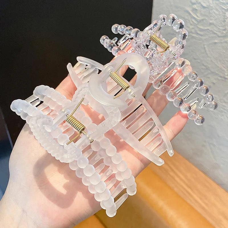 Large Clear Hair Claw Clip – 4.5-Inch Transparent Hairpin for Thick & Thin Hair (3Pcs)