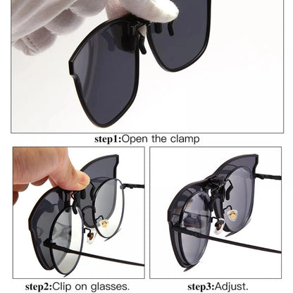 Polarized Clip-On Sunglasses – Night Vision Anti-Glare Driver Goggles for Men