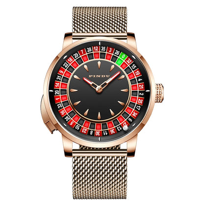 PINDU Gambling Series Automatic Mechanical Watch – Roulette Poker Dial, Unique Design