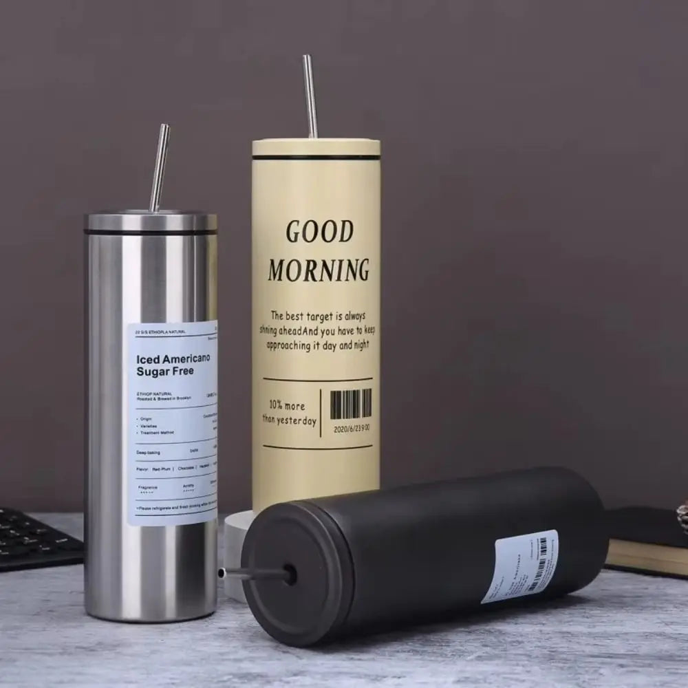 600ML Creative Thermal Water Bottle – Large Capacity Insulated Tea Mug Stainless Steel