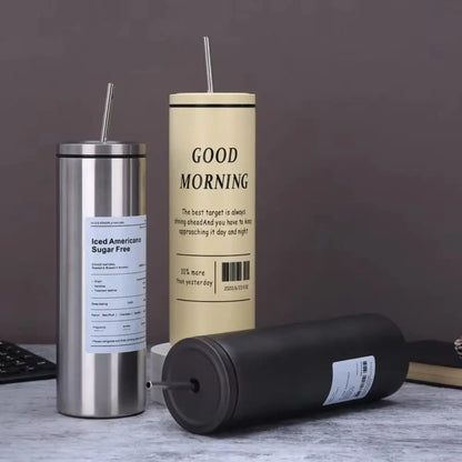 600ML Creative Thermal Water Bottle – Large Capacity Insulated Tea Mug Stainless Steel