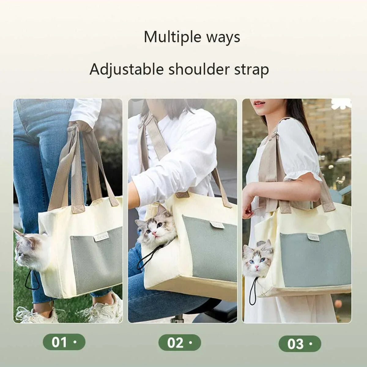 Cat Carrier Bag Pet Dog One Shoulder Canvas Transport Bag Fashion Portable Handbag Puppy Kitten Sling Bag Out Travel Backpack