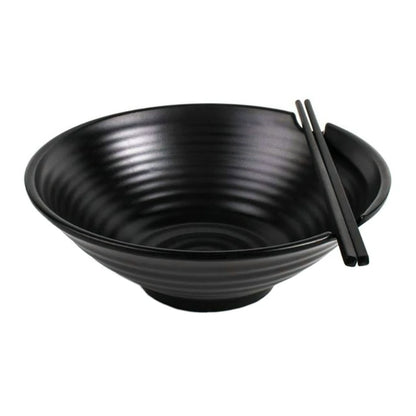 Japanese Noodle Bowl with Spoon Set – Retro Dinnerware for Ramen, Rice & Soup