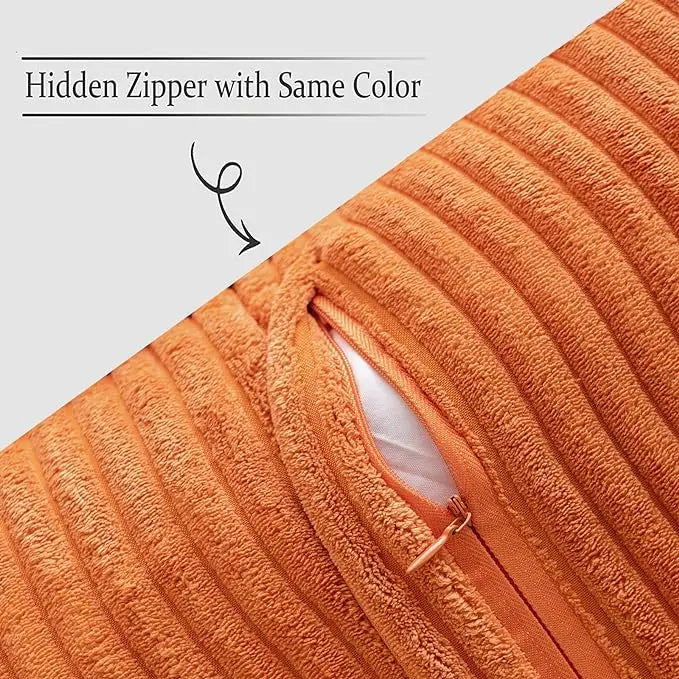 Broadside Ttriped Throw Cushion Cover 45x45cm Corduroy Pillow Covers with Splicing 18x18Inch Pillowcase for Sofa  Bed Livingroom