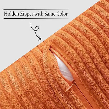 Corduroy Striped Throw Cushion Cover 45x45cm – Splicing Pillowcase for Sofa, Bed & Living Room