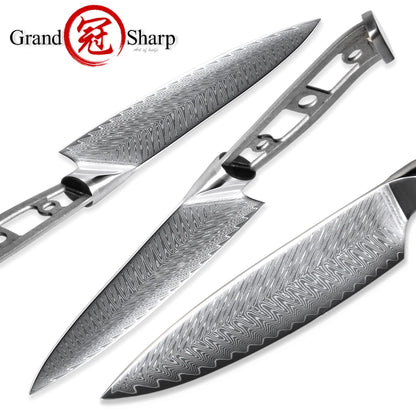 DIY Damascus Steel Knife Blank – 67-Layer Hand Forged Japanese Chef Knife Material