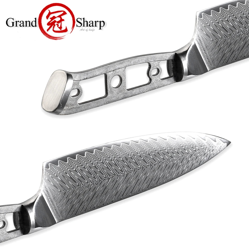 DIY Handmade 67 Layers Damascus Steel Forged Kitchen Knife Blank Japanese Damascus Chef Knife Material Sharp Blade Dropshipping