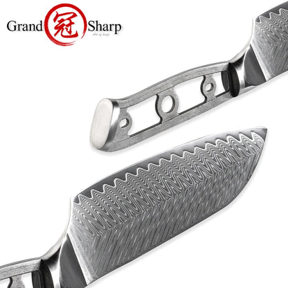 DIY Damascus Steel Knife Blank – 67-Layer Hand Forged Japanese Chef Knife Material