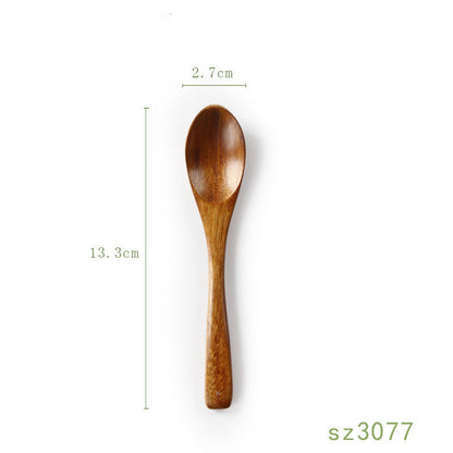 Solid Wood Japanese Honey Spoon – Natural Wooden Kitchen Spoon