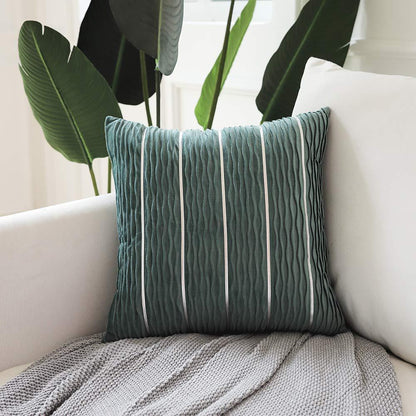 Luxury Striped Velvet Pillow Cover – Simple Flannel Velvet Sofa Cushion Cover & Pillow Case