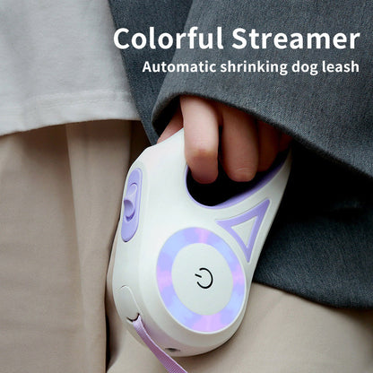 Retractable Dog Leash with Collar – One-Button Brake for Small & Medium Dogs