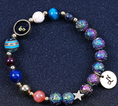 Zodiac Constellation Volcanic Rock Bracelet – Natural Stone Beads for All 12 Signs