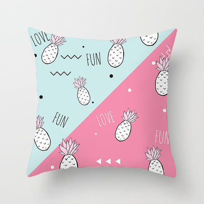 Fruit Print Home Decor Sofa Cushion Cover – Fun Colorful Throw Pillow Case for Living Room