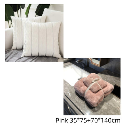 Luxury Striped Velvet Pillow Cover – Simple Flannel Velvet Sofa Cushion Cover & Pillow Case