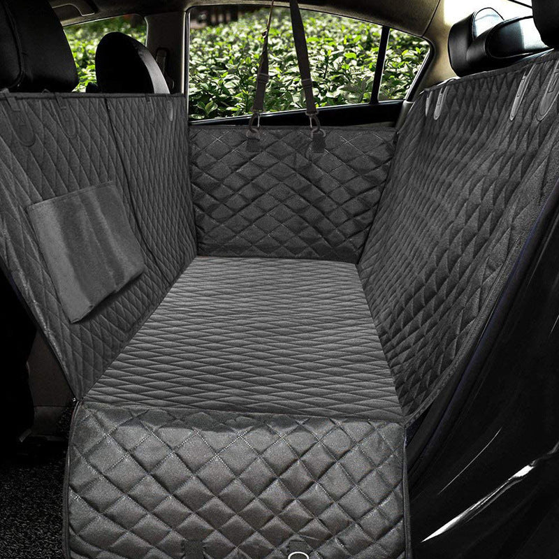 Dog Car Seat Cover – Mesh Hammock with Zipper, Safety Belt & Waterproof Protection