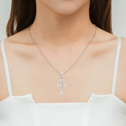 Cross Necklace with Diamond Pendant – Gold, Rose Gold & Silver