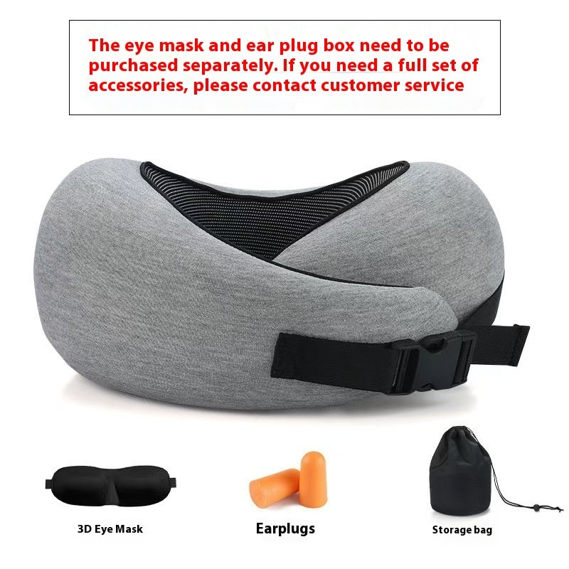 U-Shape Memory Foam Travel Neck Pillow – Adjustable Support for Airplane, Car & Office