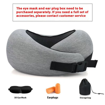 U-Shape Memory Foam Travel Neck Pillow – Adjustable Support for Airplane, Car & Office