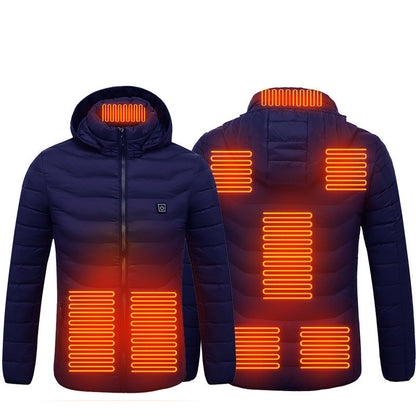 USB Electric Heated Jacket – Thermal Winter Coat with Removable Hood