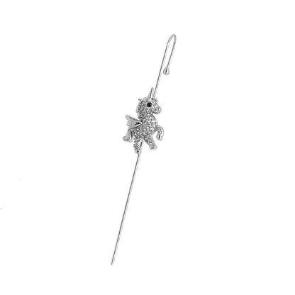 Ear Wrap Crawler Zircon Earrings – Korean Gold & Silver Copper Jewelry for Women