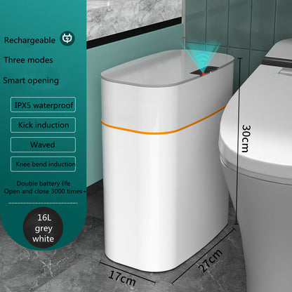 Smart Sensor Trash Can with Lid – Auto Open, UV Sterilization & Odor Control