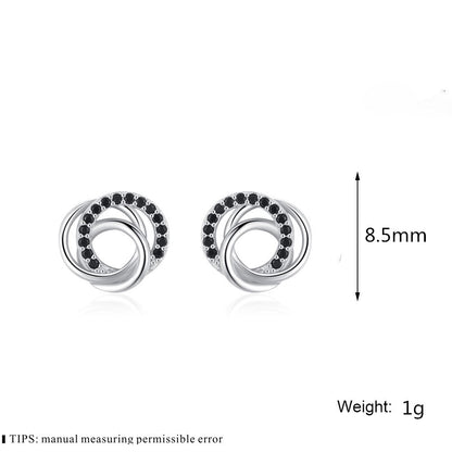 Hollow Multi-Circle Zircon Earrings – Elegant Natural Style Copper Jewelry for Women