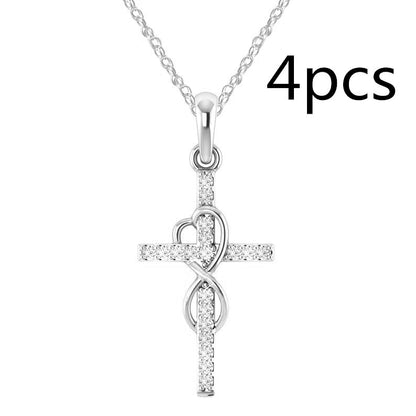 Cross Necklace with Diamond Pendant – Gold, Rose Gold & Silver