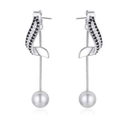 Pearl Tassel Copper Earrings – Luxury Natural Style Pendant Jewelry for Women