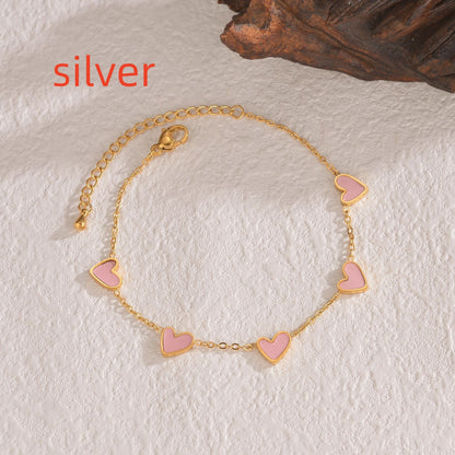 Stainless Steel Dripping Heart Bracelet – Valentine's Day Jewelry Gift