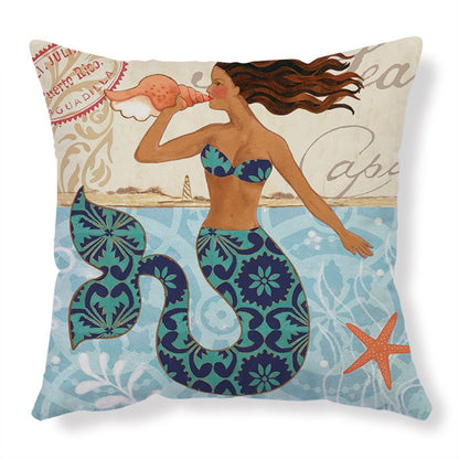 Sea Turtle Printed Throw Pillow Cases – Ocean Cushion Covers for Home Decor Sofa & Chair Seat