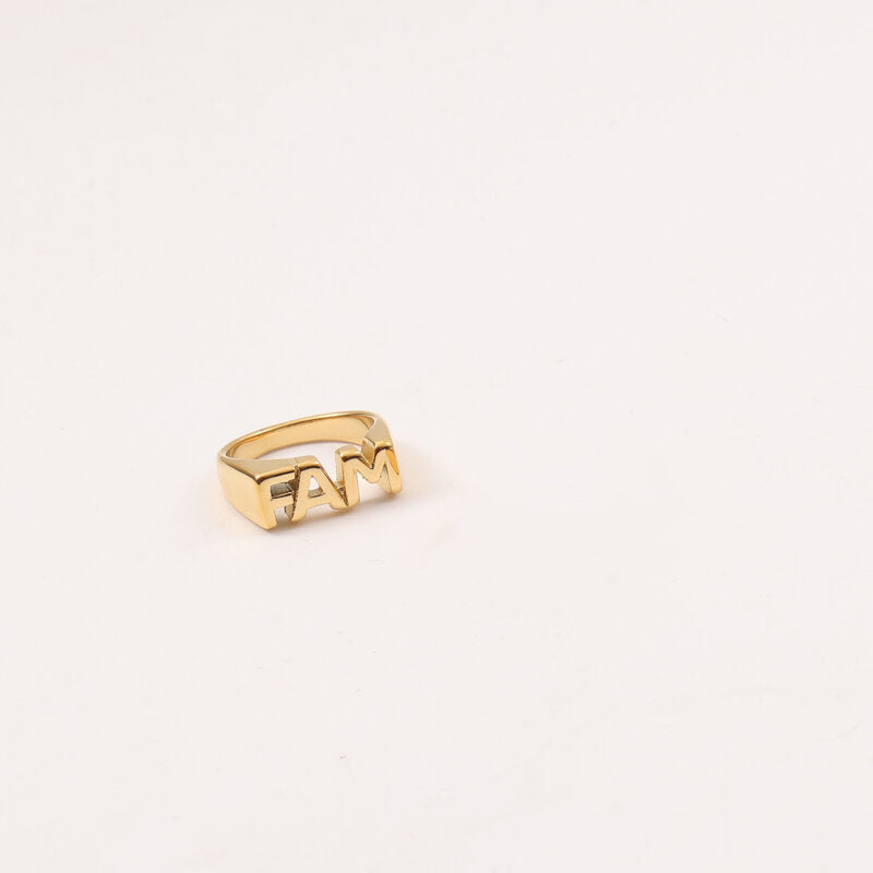 18K Gold Plated Letter Seal Titanium Steel Ring – Fashion Jewelry