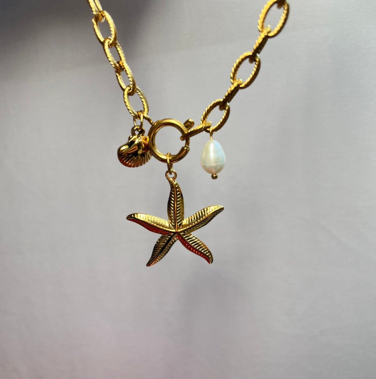 Starfish Pearl Bracelet – Elegant Ocean-Inspired Jewelry for Women
